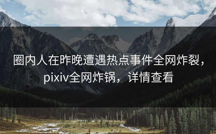 圈内人在昨晚遭遇热点事件全网炸裂，pixiv全网炸锅，详情查看