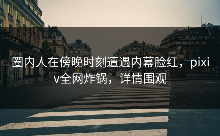 圈内人在傍晚时刻遭遇内幕脸红，pixiv全网炸锅，详情围观