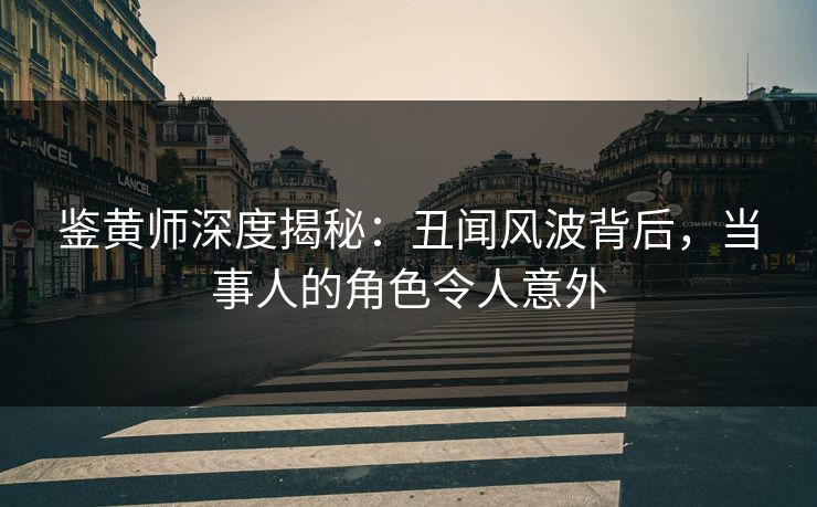 鉴黄师深度揭秘：丑闻风波背后，当事人的角色令人意外