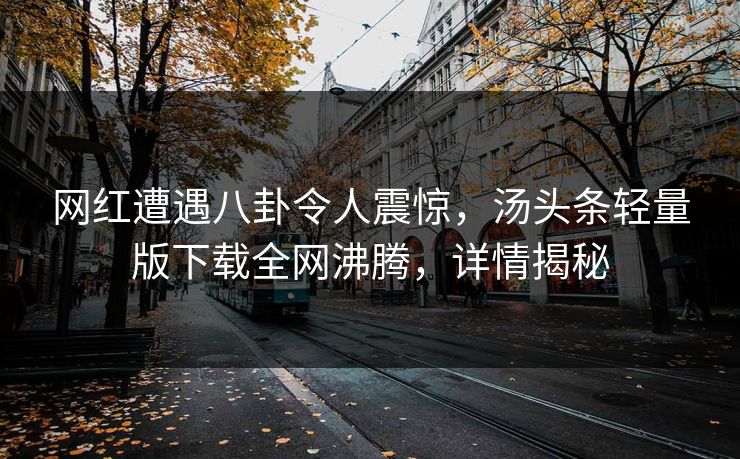 网红遭遇八卦令人震惊，汤头条轻量版下载全网沸腾，详情揭秘