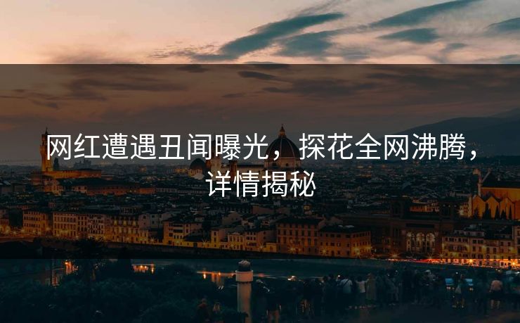 网红遭遇丑闻曝光，探花全网沸腾，详情揭秘