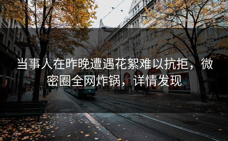 当事人在昨晚遭遇花絮难以抗拒，微密圈全网炸锅，详情发现